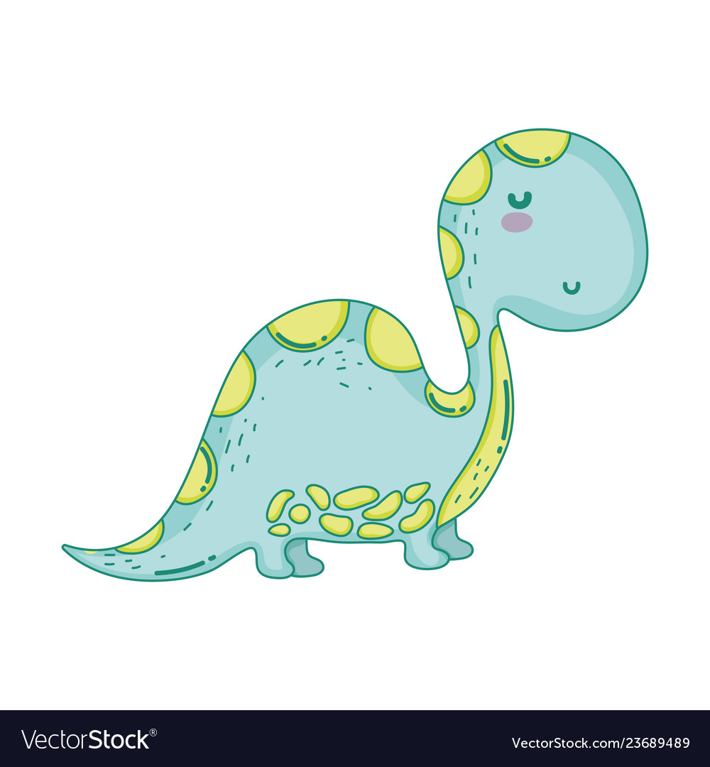 Cute apatosaurus character icon Royalty Free Vector Image