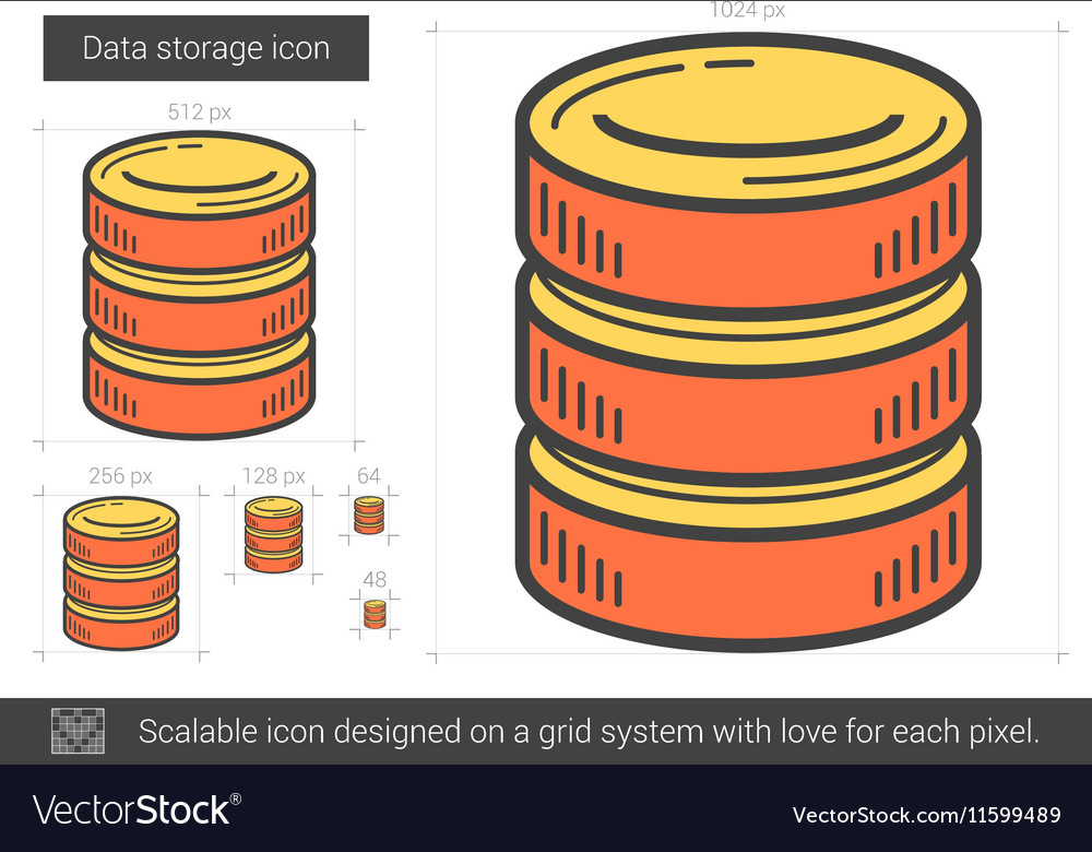 Data storage line icon