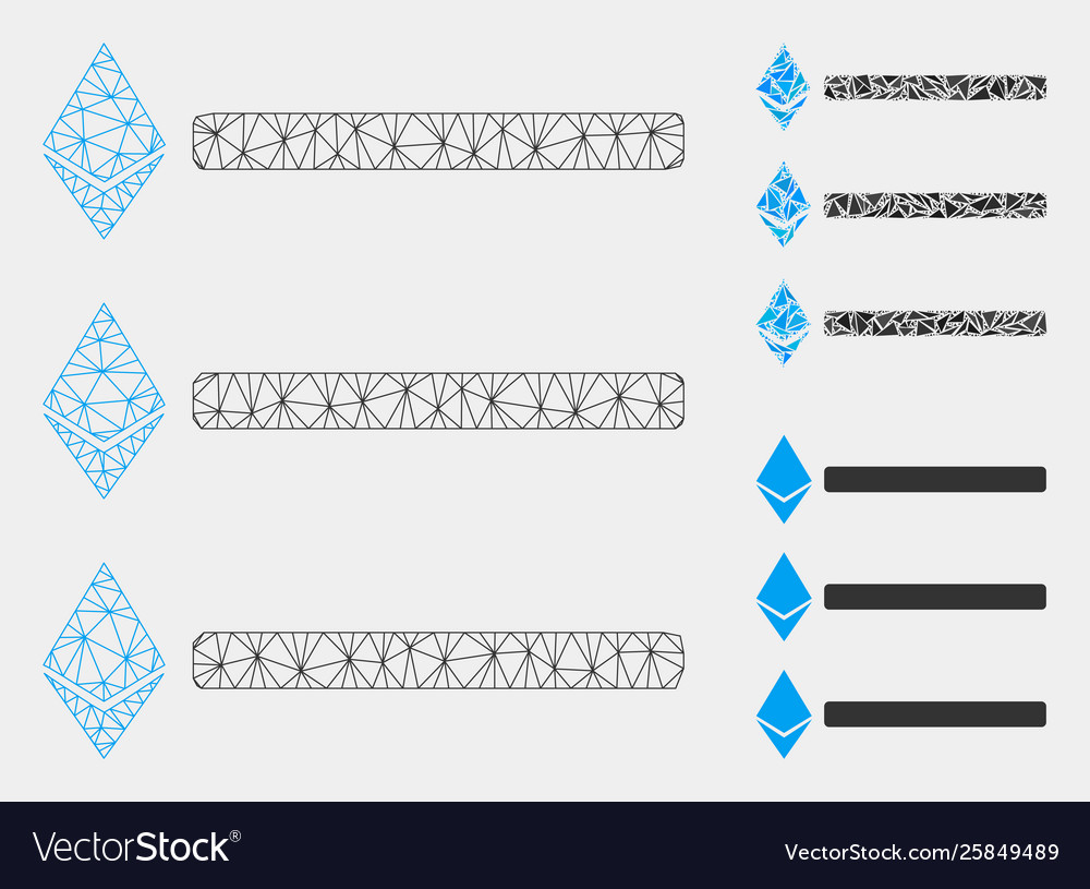 Ethereum list mesh wire frame model Vector Image Ethereum list mesh wire frame model