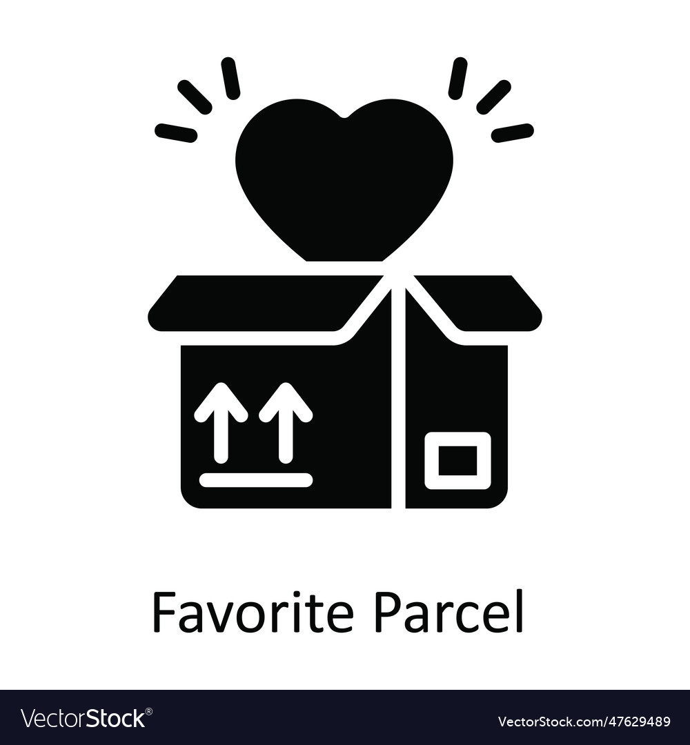 Favorite parcel solid icon design illust