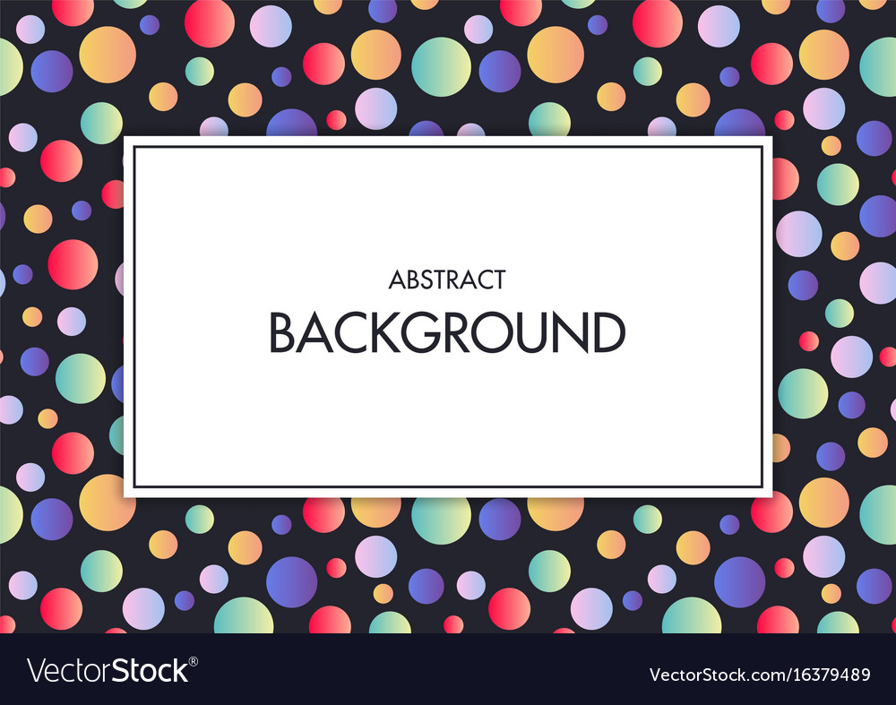 Frame with text on colorful geometric