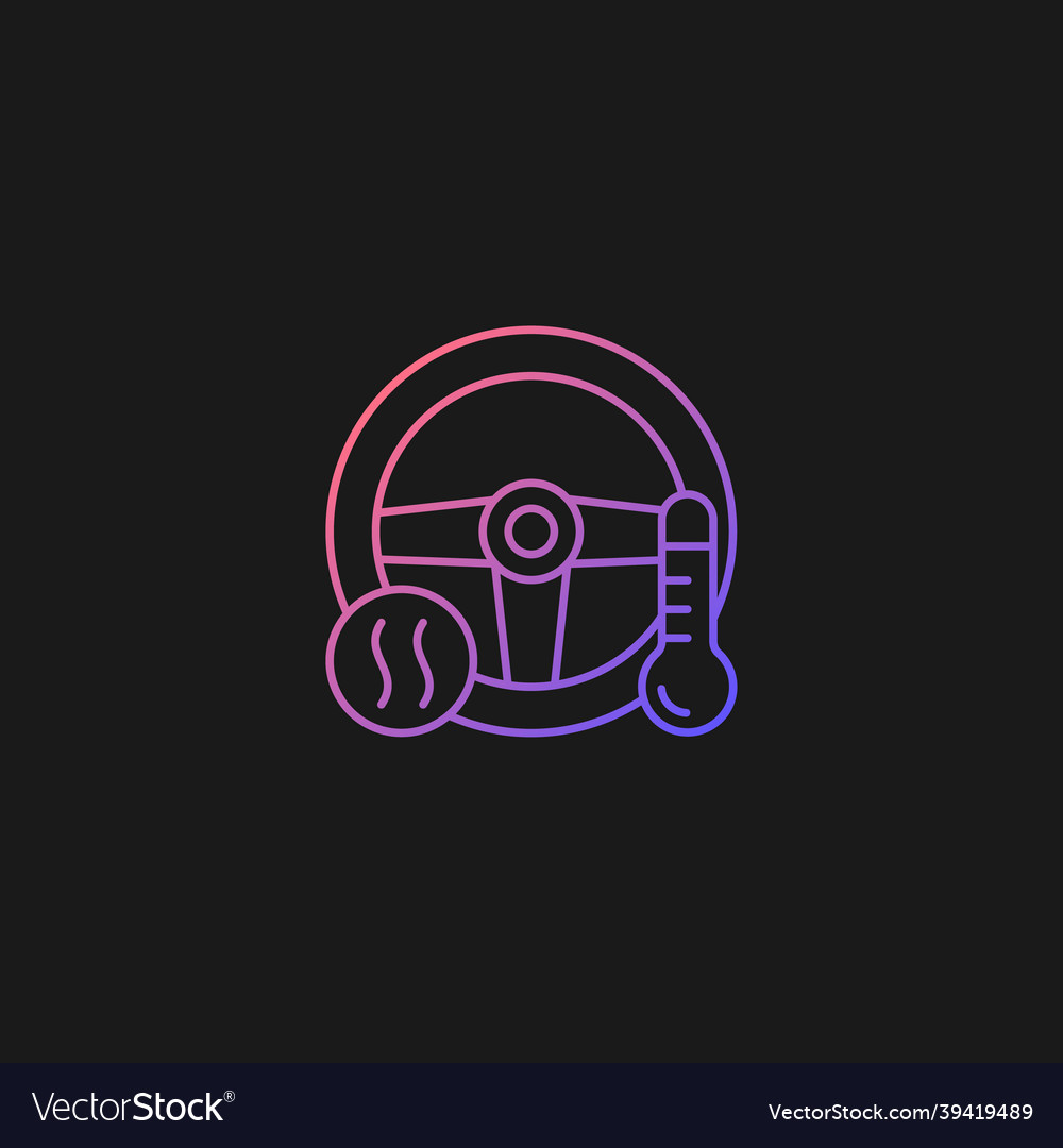 Heated steering wheel gradient icon for dark theme