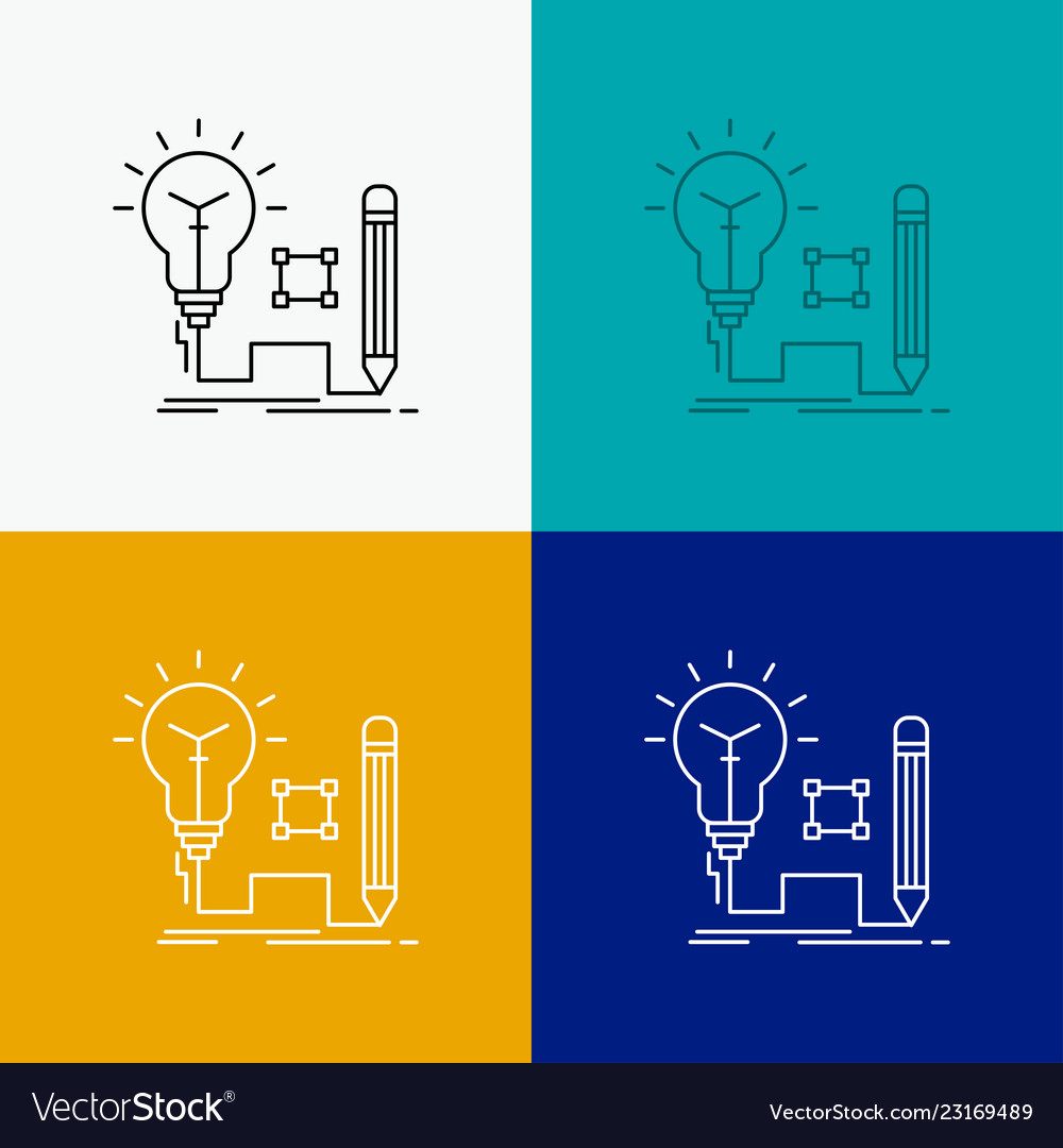 Idea insight key lamp lightbulb icon over various vector image Idea insight key lamp lightbulb icon over various