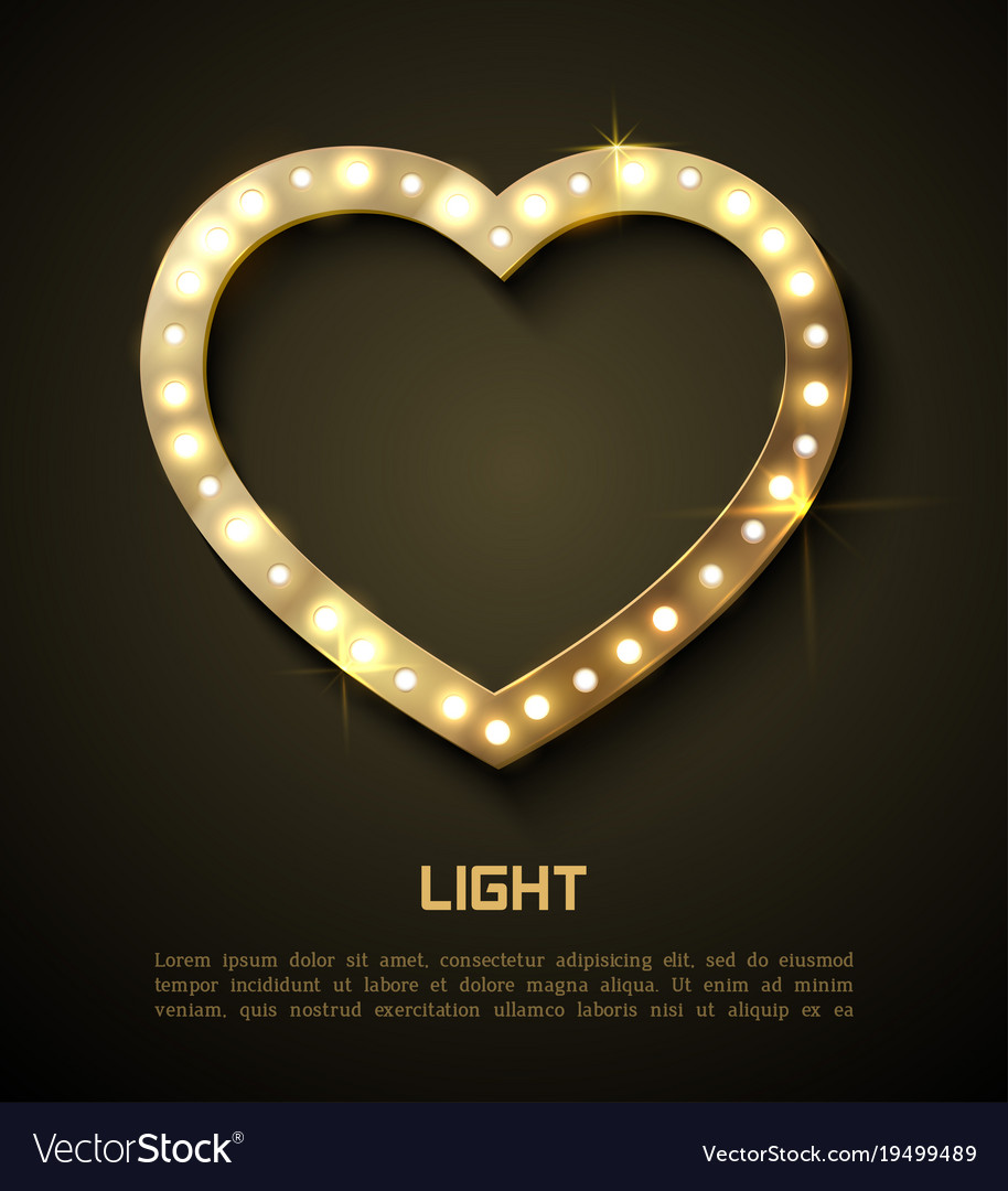 Light In Heart Retro Style Banner Hollywood Film Vector Image
