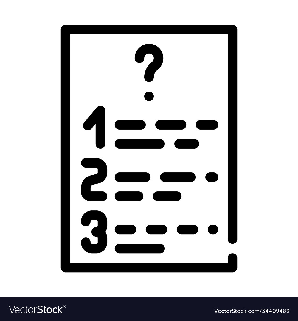 Questions list line icon sign