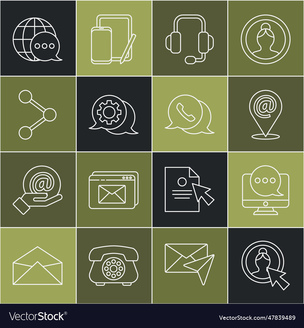 Set line create account screen chat messages vector image Set line create account screen chat messages