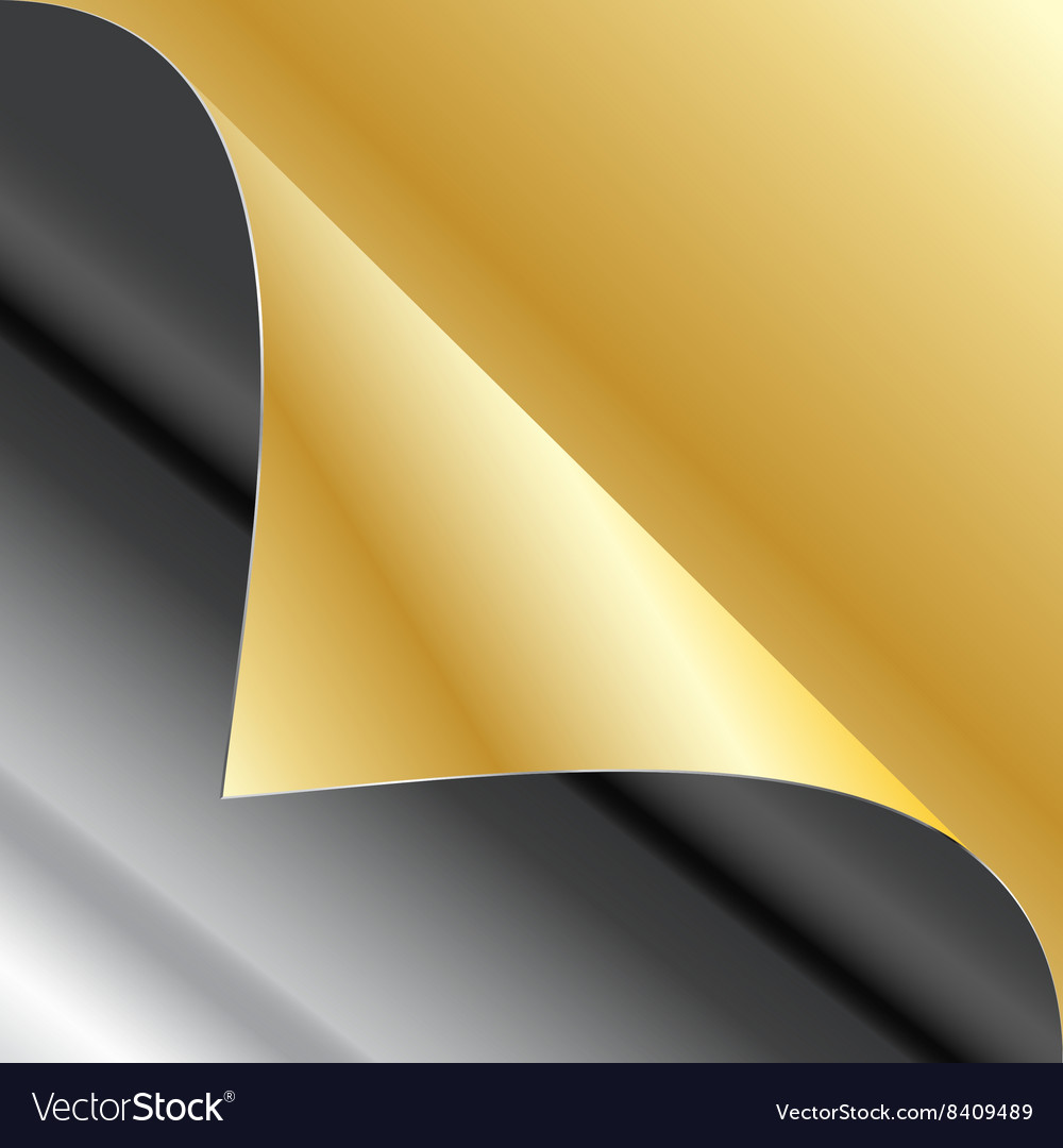 Sheet of golden paper with a curl