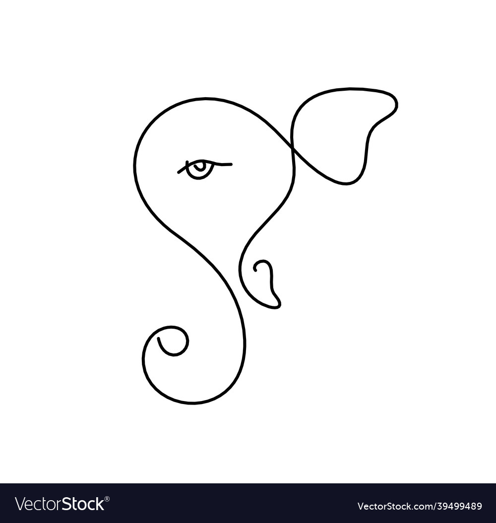 Silhouette of lord ganesha as line drawing Vector Image