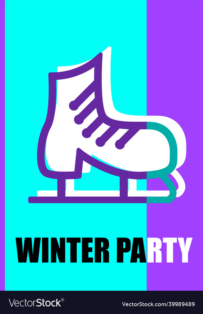 Skates abstraction winter time print template