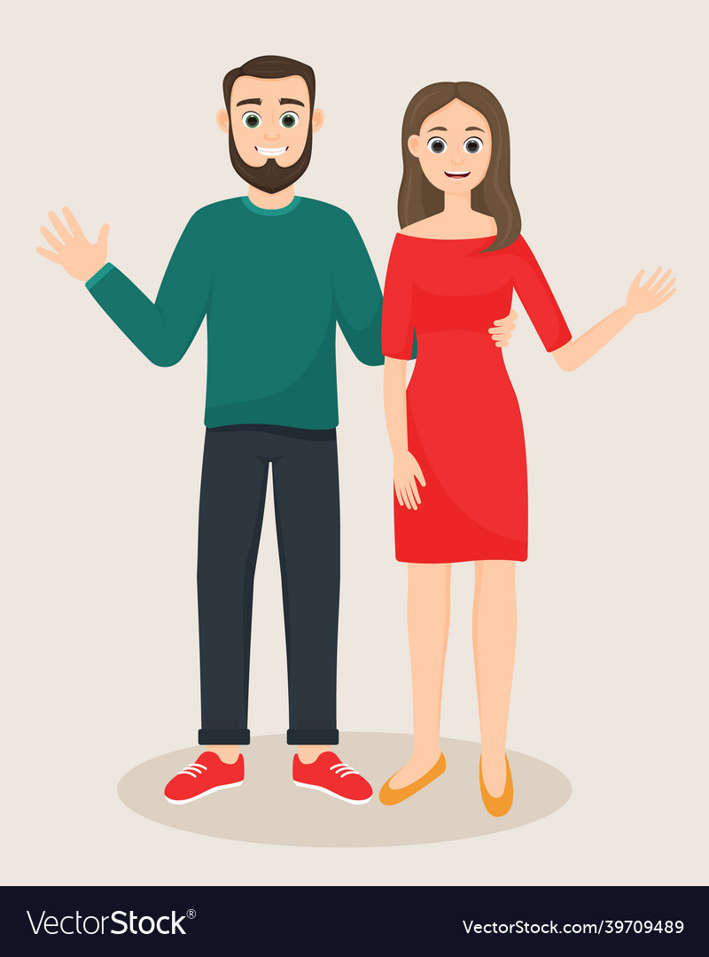 Young Couple Man And Woman Father And Mother Vector Image