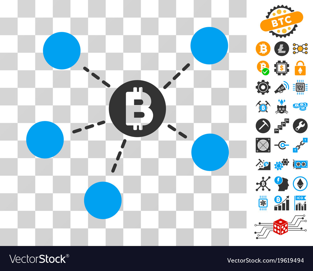 Bitcoin net structure icon with bonus