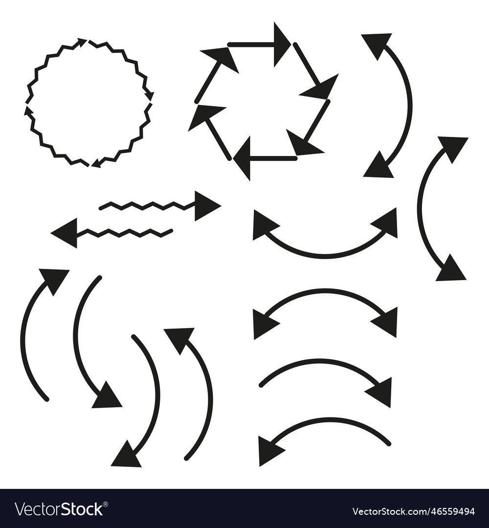 Flat different arrows for concept design round vector image Flat different arrows for concept design round