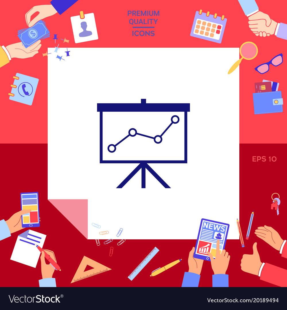 Flip-chart projection screen with a graph