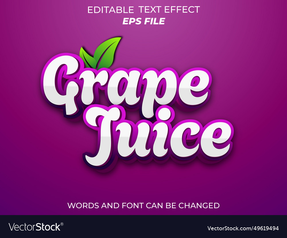 Grape juice text effect font editable typography