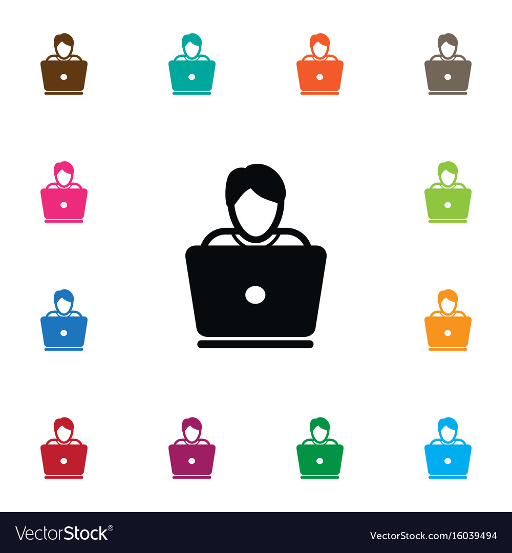 Isolierte Notebook-Symbol-Hacker-Element kann