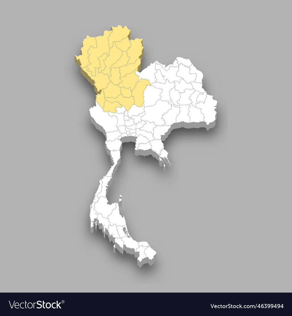 Northern region location within thailand Vector Image