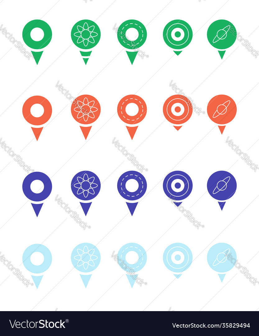 Pins for map location symbol navigation position vector image Pins for map location symbol navigation position