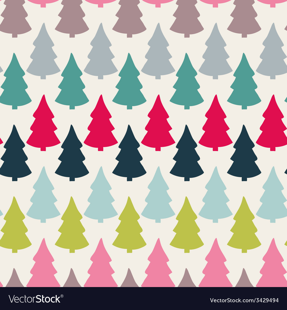 Seamless pattern with abstract christmas tree