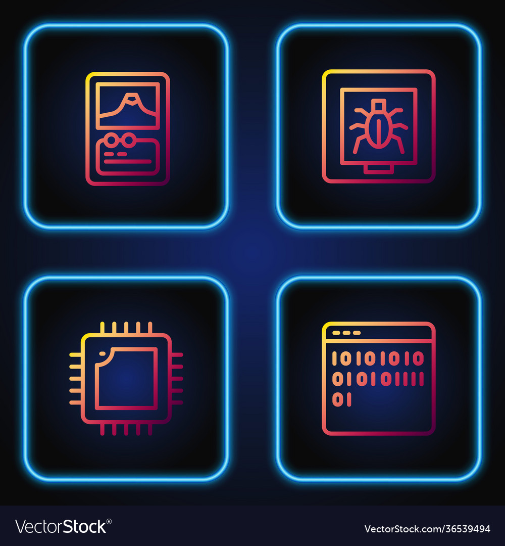 Binärcodeprozessor mit cpu-Karte einstellen vector image Binärcodeprozessor mit cpu-Karte einstellen