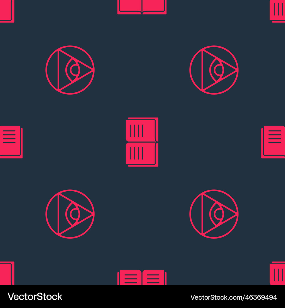 Set masons and ancient magic book on seamless Vector Image