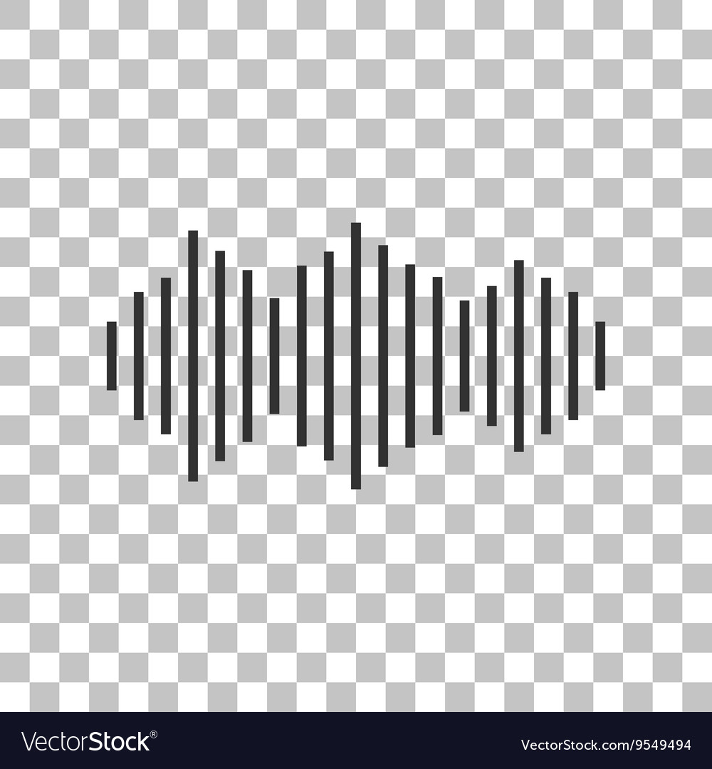 Sound Waves Icon Dark Gray Icon On Transparent Vector Image