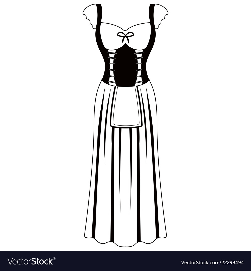 Traditional oktoberfest dress icon for women