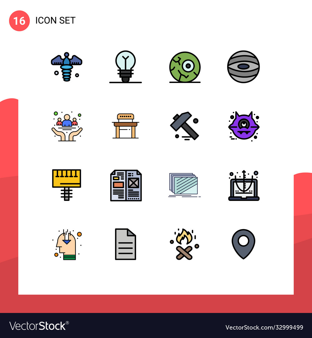 16 user interface flat color filled line pack