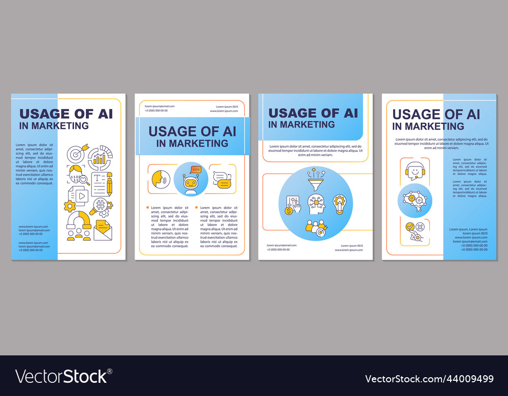 Ai algorithm in marketing blue brochure template Vector Image Ai algorithm in marketing blue brochure template