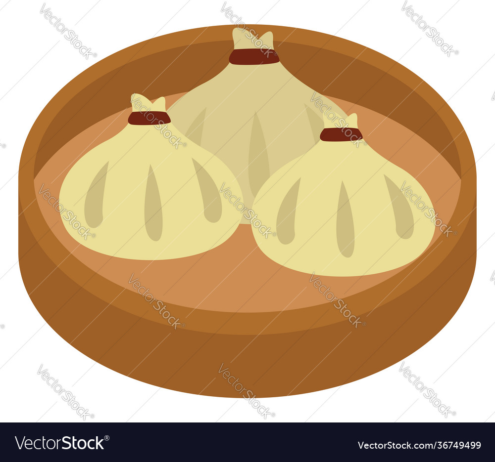 Asian dim sum on a white background