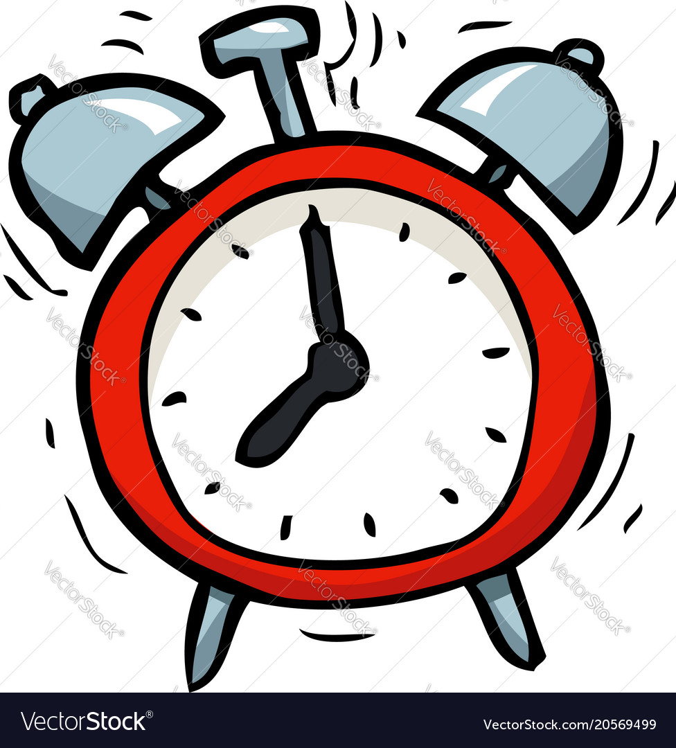 Cartoon doodle alarm clock Royalty Free Vector Image