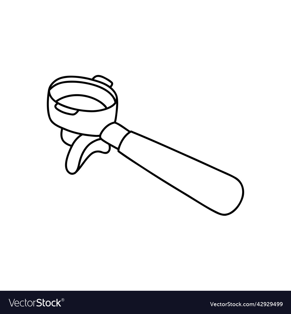 Coffee machine portafilter doodle icon Royalty Free Vector