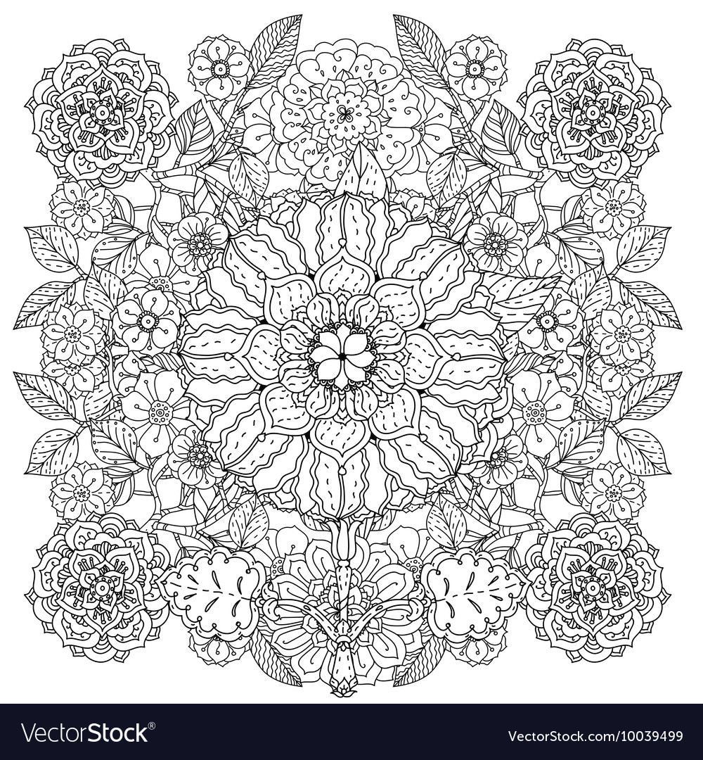 Coloring book antistress style picture Royalty Free Vector