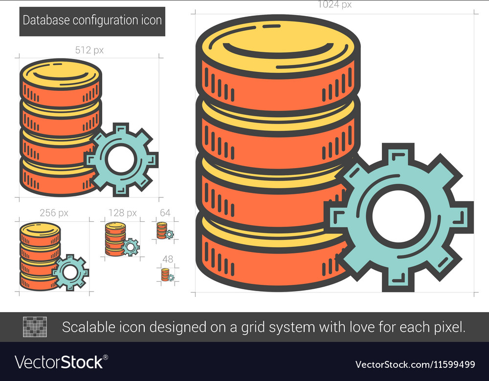 Database configuration line icon