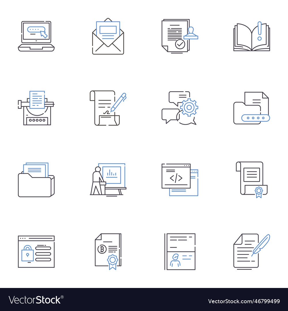 Expression line icons collection emotion Vector Image