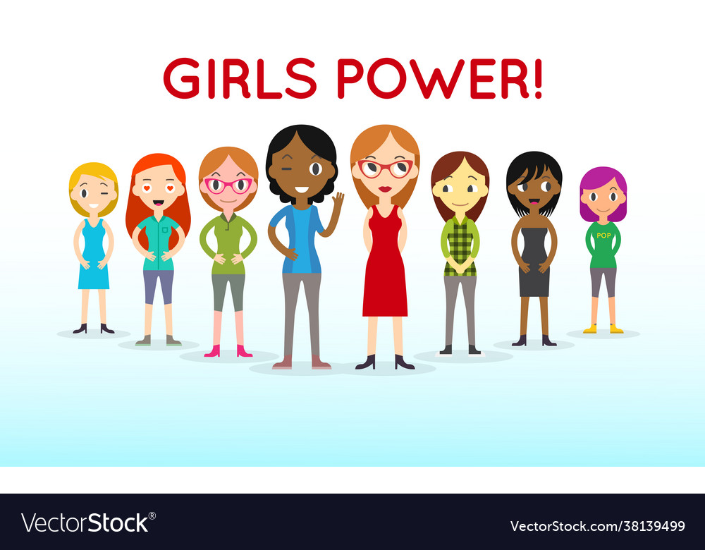 Girl Power And Feminist Movement - Concept Vector Image