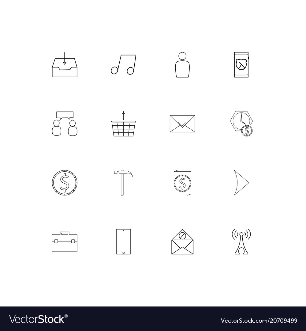 Internet of things simple linear icons set