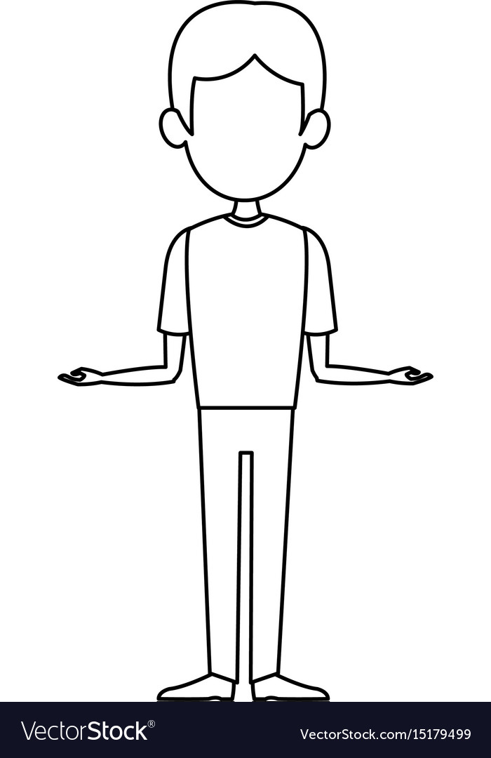 Man figure silhouette standing avatar image Vector Image