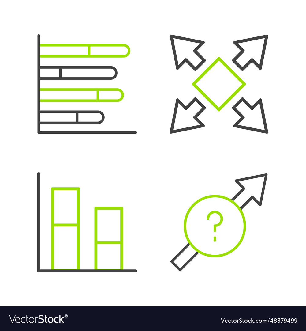 Set line arrow graph chart diagram many ways