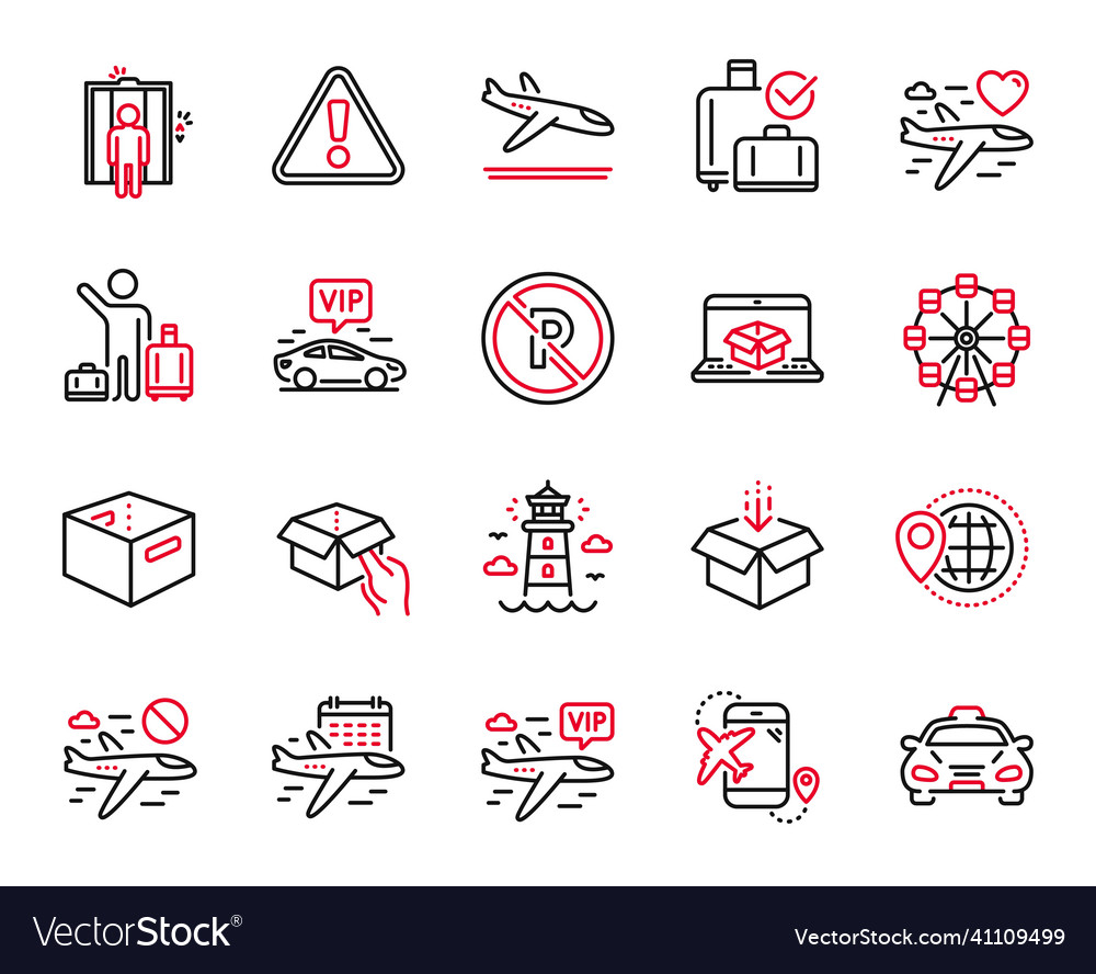 Set of transportation icons related