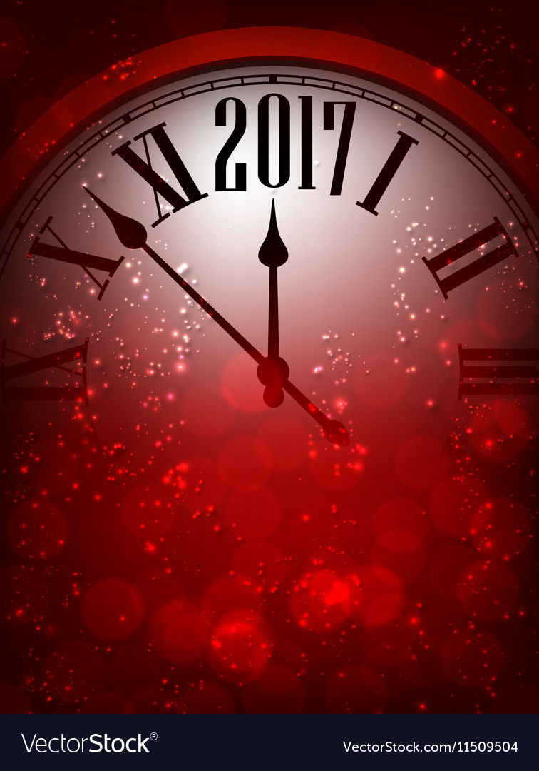 2017 new year background with clock