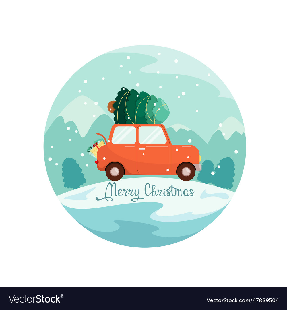 A car with christmas tree