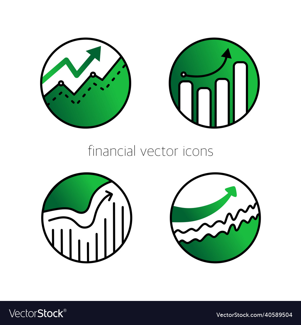 A set of icons for graphs and diagrams vector image A set of icons for graphs and diagrams