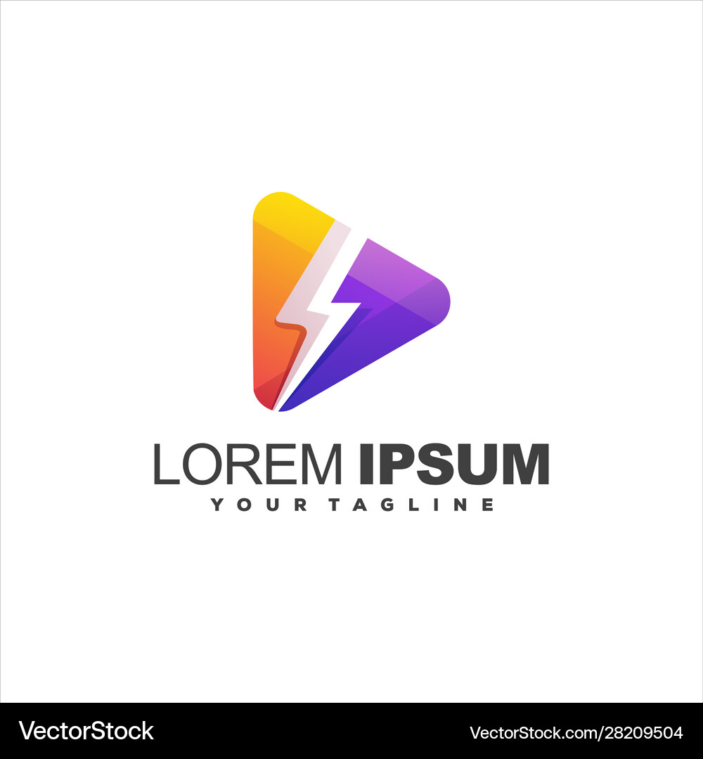 Awesome flash play logo design Royalty Free Vector Image
