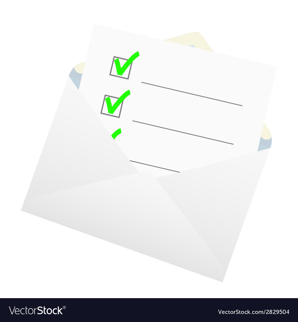 Checklist in an envelope