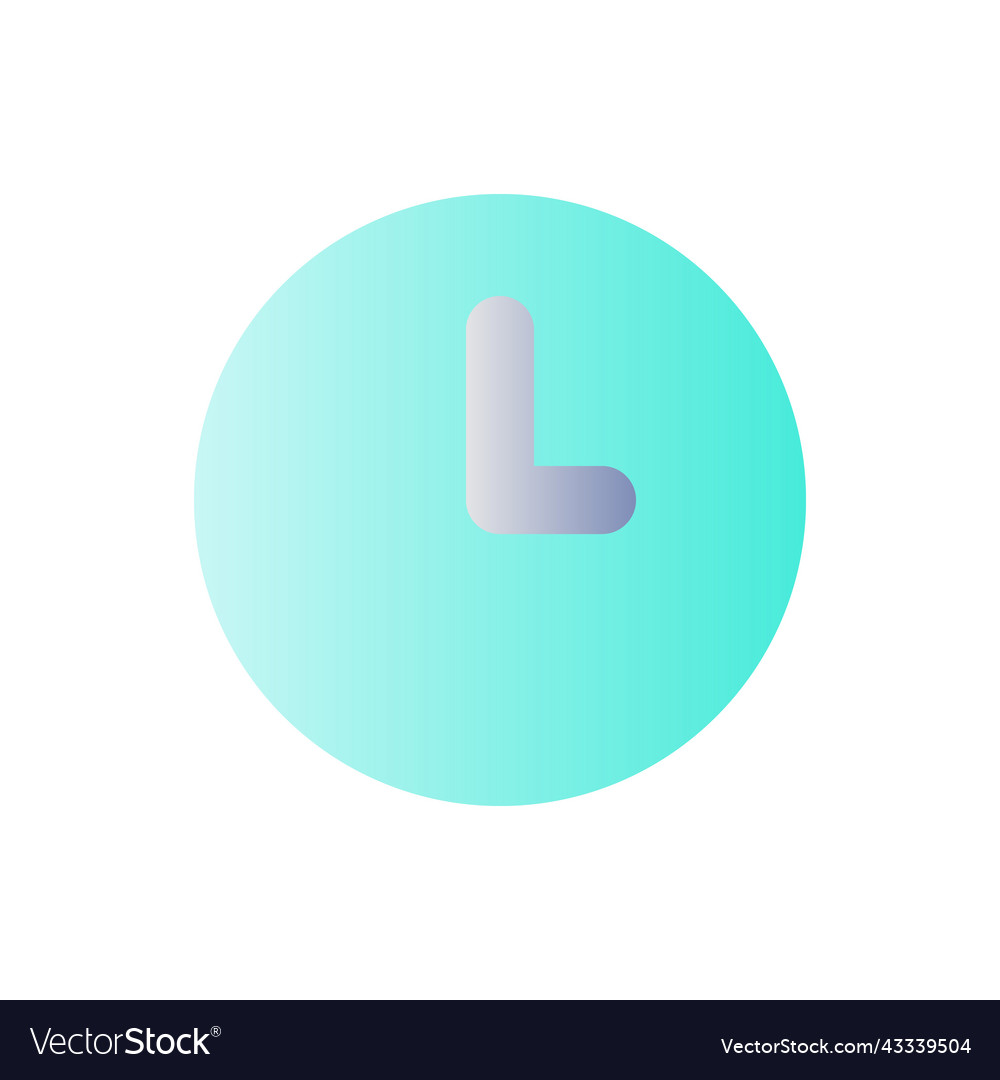 Clock flat gradient color ui icon vector image Clock flat gradient color ui icon