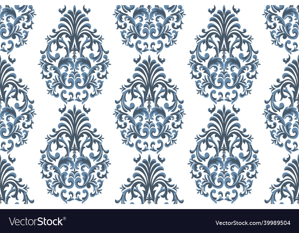 Damask seamless pattern element floral vector image Damask seamless pattern element floral