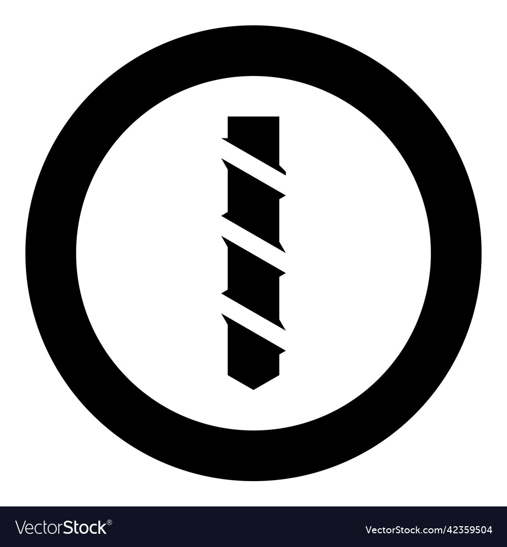 Drill bit auger icon in circle round black color