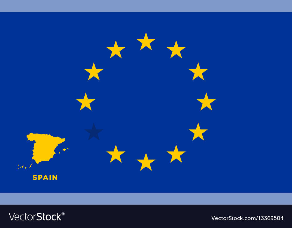 EU-Flagge mit Spanien