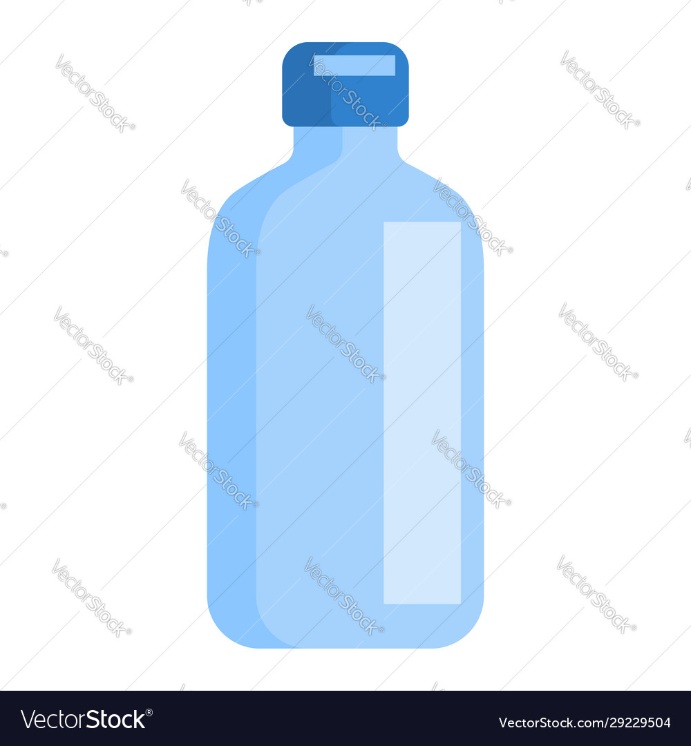 Flat icon with blue bottle medical isolated vector image Flat icon with blue bottle medical isolated