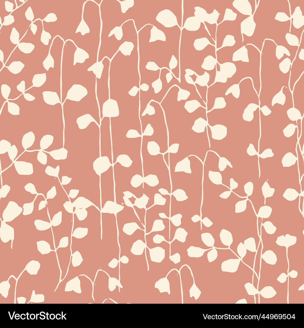 Flower and leaf seamless pattern Royalty Free Vector Image